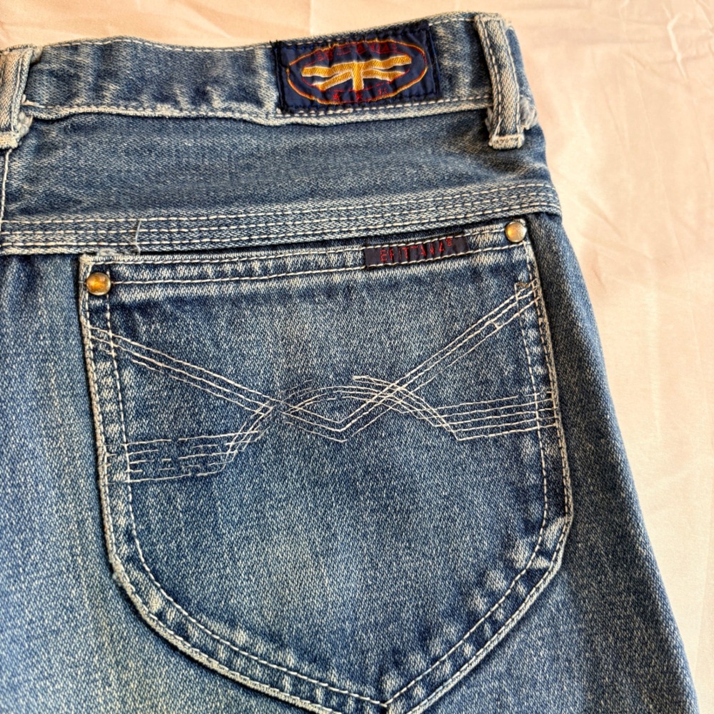 Brittania High Rise Straight Leg Jeans Womens 31/11 Blue Vintage 100% Cotton